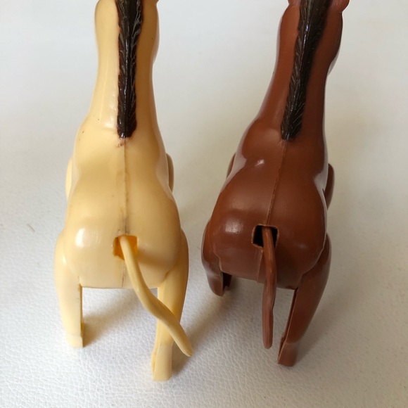 Vintage MACAU Horse Figures Toy Farm Animal Moveable Legs Tail Tan & Brown 3” - Picture 8 of 12